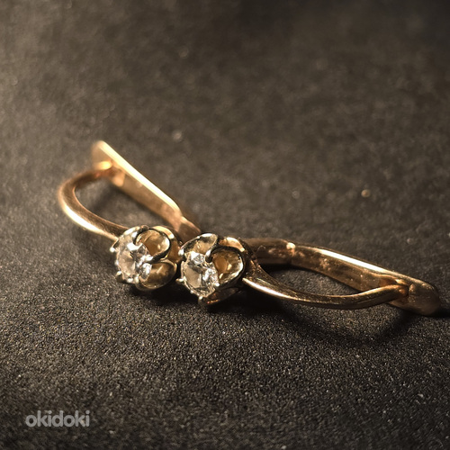 Kuld kõrvarõngad teemantidega 585 proov (№L875) (foto #6)