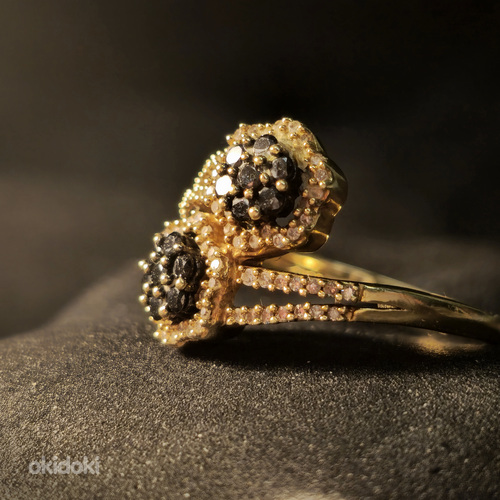Золотое кольцо с бриллиантами 585 проба (№L901) (фото #1)