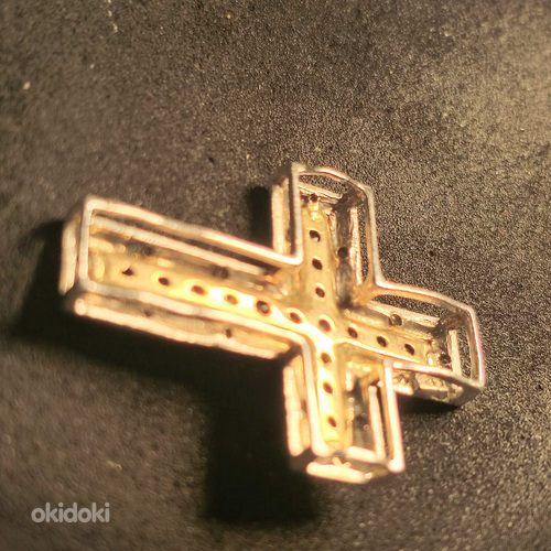 Золотой крестик с бриллиантами 585 проба (№L906) (фото #3)