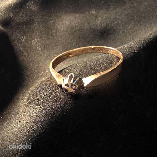 Kuld sõrmus teemandiga 585 proov (№L912) (foto #2)