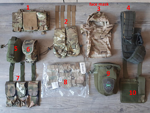 Erinevad airsofti asjad, taskud, pouch, vestid, vööd, mütsid (1 foto / 10)