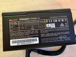 Toiteplokk be quiet! STRAIGHT POWER 10 600W CM 80PLUS GOLD (2 foto / 8)