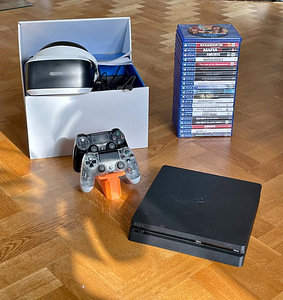 PS4 Slim 1TB + VR + 22 mängu (2 foto / 2)