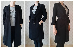 H&M Sildiga kergmantel must 34 suurus Sobib 36 (1 foto / 6)