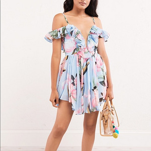 Lilleline õhuline off-shoulder kleit, S (5 foto / 6)