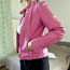 Кожаная розовая кожаная куртка высокого качества, кожаная ку (фото #2)