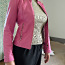Кожаная розовая кожаная куртка высокого качества, кожаная ку (фото #1)