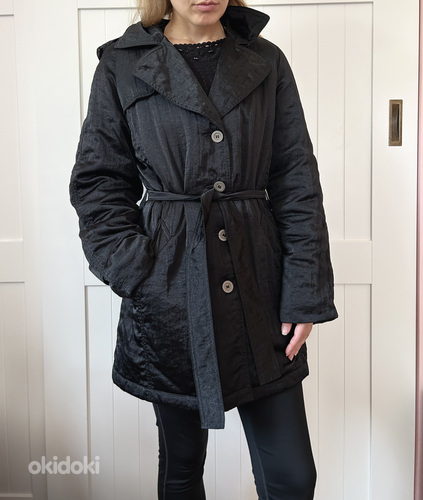 Master Coat черное пальто с капюшоном, S/M (фото #1)