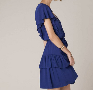 Sinine kvaliteetne satsikleit, satsidega suvine kleit, XS/S