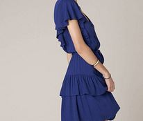 Sinine kvaliteetne satsikleit, satsidega suvine kleit, XS/S