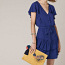 Sinine kvaliteetne satsikleit, satsidega suvine kleit, XS/S (foto #3)