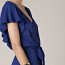 Синее качественное платье с рюшами, летнее платье с рюшами, XS/S (фото #5)