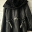 Bastion весна/осень длинное черное пальто с пушистым оттенком (фото #3)