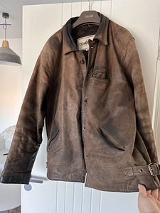 Kulutatud pruun meeste vintage nahktagi, XXL (2 foto / 5)