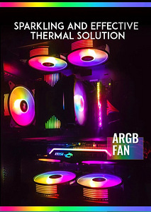6x ARGB LED 120mm fan fan set with remote control AIGO (3 фото из 9)