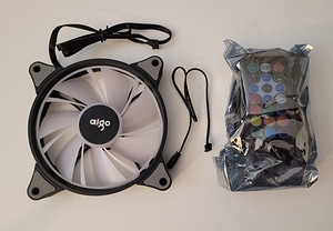 6x ARGB LED 120mm fan fan set with remote control AIGO (9 фото из 9)