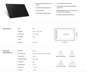 Huion Inspiroy H950P Graafikatahvel joonistamiseks (5 foto / 7)