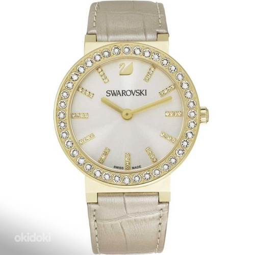 Женские часы Swarovski Citra Gold на кожаном ремешке, швейца