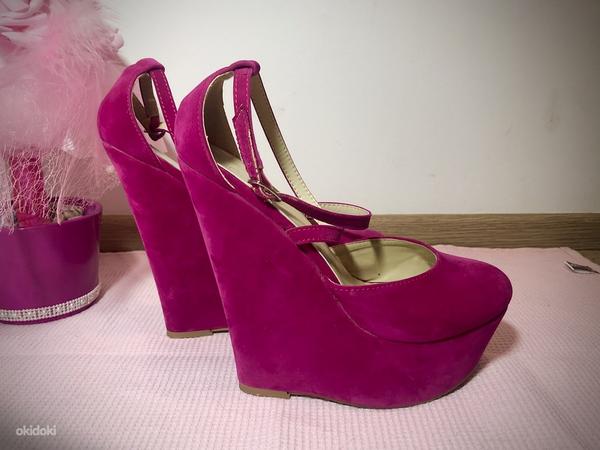Туфли на цельной подошве розового цвета фуксия, размер 37 (фото #3)