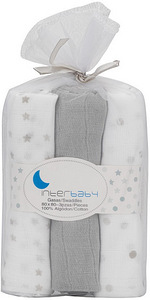 Interbaby hydrophilic cloths 80 x 80 cm cotton white/grey 3 (2 foto / 3)