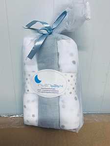 Interbaby hydrophilic cloths 80 x 80 cm cotton white/grey 3 (3 foto / 3)