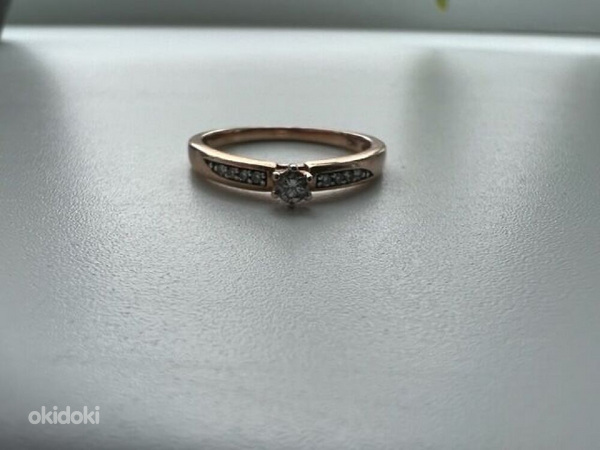 Золотое кольцо с бриллиантами - 17,5 мм (фото #2)