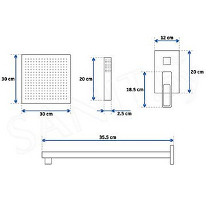 Новый скрытый душевой комплект Rea Soho REA-P5632, черный (3 фото из 4)