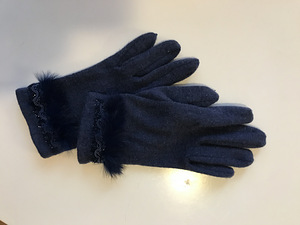 Женские перчатки синие, S-M