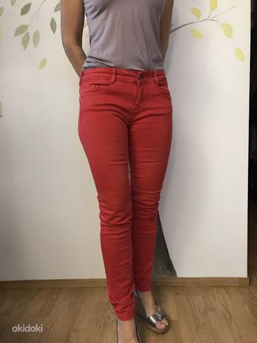 ZARA красные джинсы, SKINNY, № 38 (фото #1)