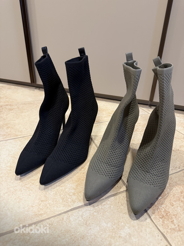Полуботинки 2 пары ZARA 39 черные+оливковые