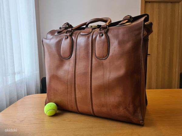 Большая винтажная кожаная сумка (натуральная кожа) (фото #1)