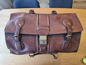 Suur vintage nahast kott (genuine leather) (5 foto / 7)