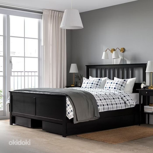 Новый каркас кровати ikea черный 160x200 (фото #1)