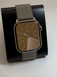 Apple watch 9 Stainless steel, 45mm, Gps +Lte Gold, Bh98% (1 foto / 9)