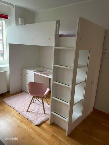 Ikea Кровать-чердак со столом и шкафом + матрас (фото #1)