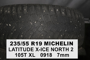 ЗИМНИЕ ШИНЫ / ШИПОВАННЫЕ ШИНЫ / MICHELIN / 235 55 R19 (1 фото из 1)