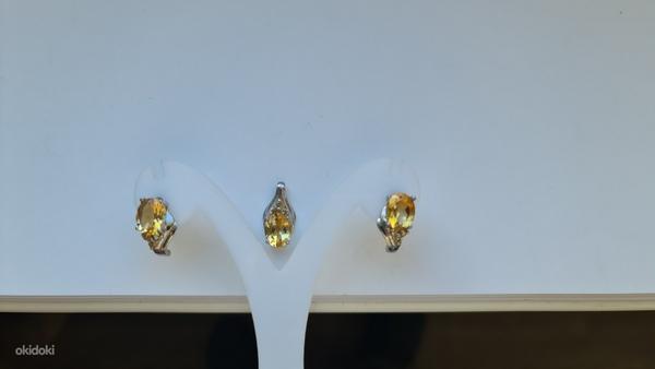 Серебряный комплект: гранат, топаз, цитрин, аметист, перидот (фото #10)