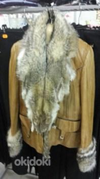 Женская кожаная куртка мех волк цельная шкура, 44-46 (фото #1)