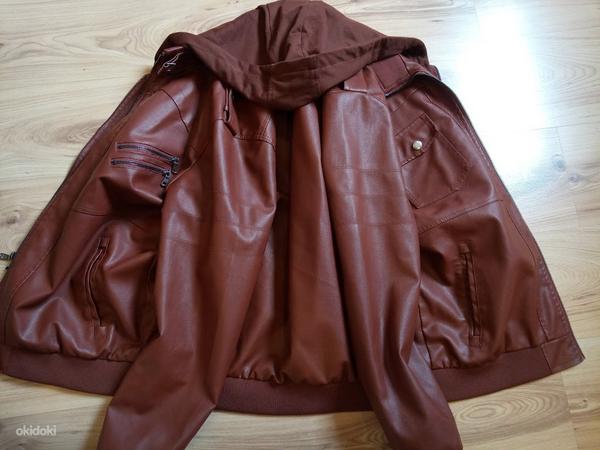 Кожаная куртка с капюшоном NEW (фото #1)