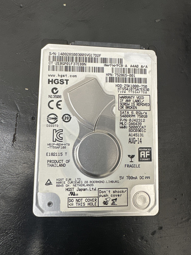 Жесткий диск HDD HGST slim 750 Гб