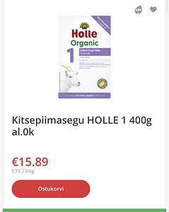Holle beebi piimasegu kitsepiimast uus kinnine (1 foto / 1)