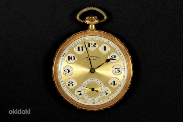 Очень красивые золотые карманные часы. проба 18к 750 (фото #1)