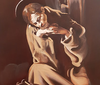 Püha Franciscuse koopia, Caravaggio 40x50cm, õli lõuendil