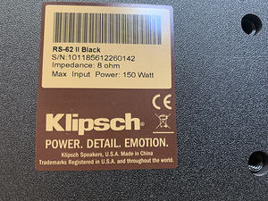 Klipsch RS-62 II kõlarid (3 foto / 3)