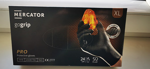 Nitriilkindad Mercator gogrip, must XL 50tk., (1 foto / 4)