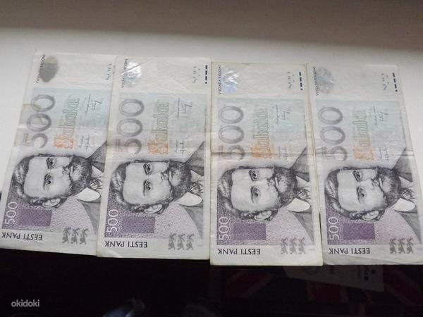 Банкноты Эстонии номиналом 500 крон, лот 4 шт. 2000 г. (фото #1)