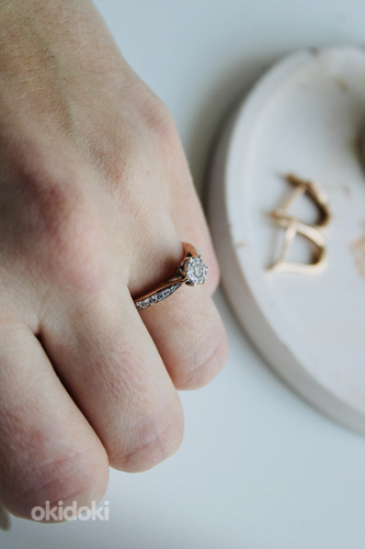 Kihlasõrmus / Kuldsõrmus teemantitega (foto #5)