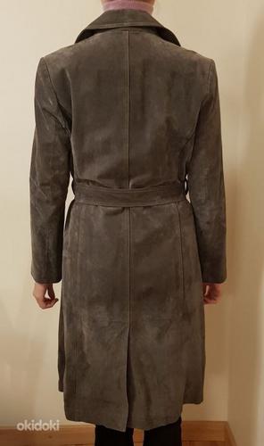 Длинное замшевое женское пальто №1. 40-42 (фото #3)