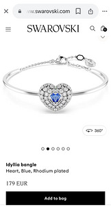 SWAROVSKI, Idyllia bangle Heart, Blue, Rhodium plated, US (3 foto / 4)