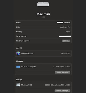 Mac Mini 2023 M2 Pro 12-CPU, 19-GPU, 32GB UM, 1TB SSD (4 foto / 9)